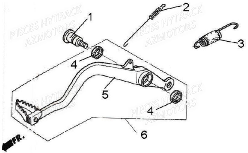 Pedale De Frein AZMOTORS Pièces Quad HY420 4x2 / 4x4