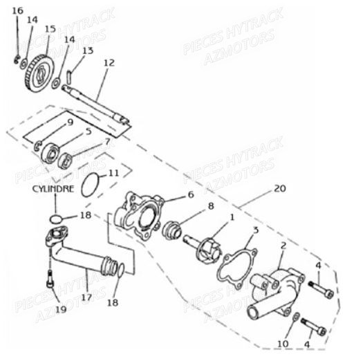 POMPE_A_EAU HYTRACK Pièces Quad HY420 4x2 - 4x4