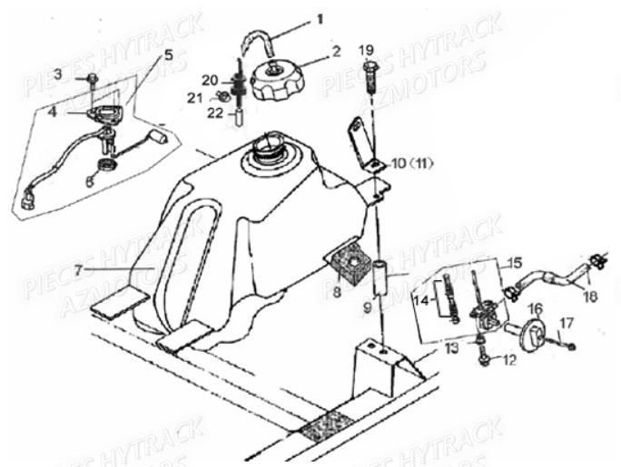 RESERVOIR HYTRACK Pièces Quad HY420 4x2 - 4x4