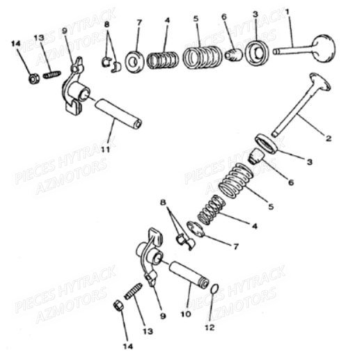 Soupapes AZMOTORS Pièces Quad HY420 4x2 / 4x4