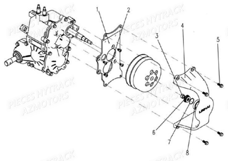 Support Carter Embrayage HYTRACK Pièces Quad HY420 4x2 / 4x4