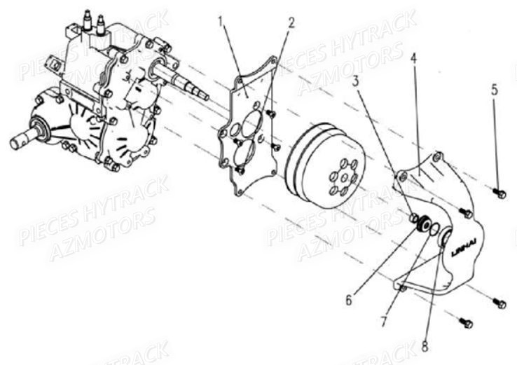 Support Carter Embrayage AZMOTORS Pièces Quad HY420 4x2 / 4x4