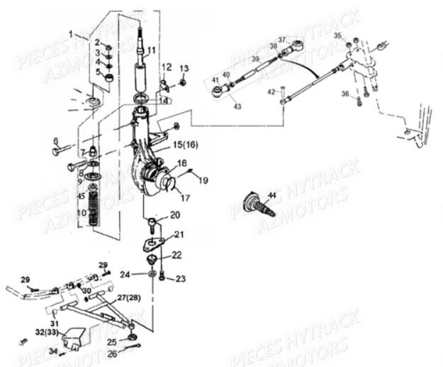 Suspensions Avant AZMOTORS Pièces Quad HY420 4x2 / 4x4