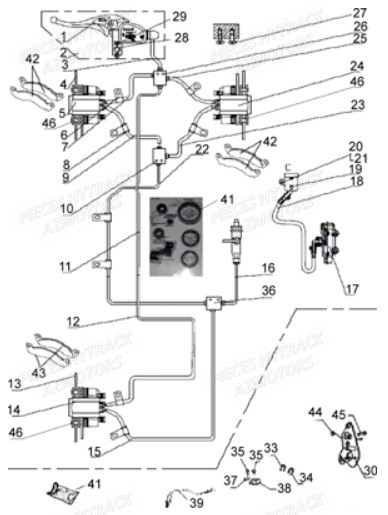 Systeme De Freinage AZMOTORS Pièces Quad HY420 4x2 / 4x4