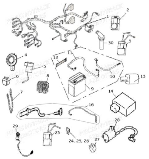 Systeme Electrique AZMOTORS Pièces Quad HY420 4x2 / 4x4