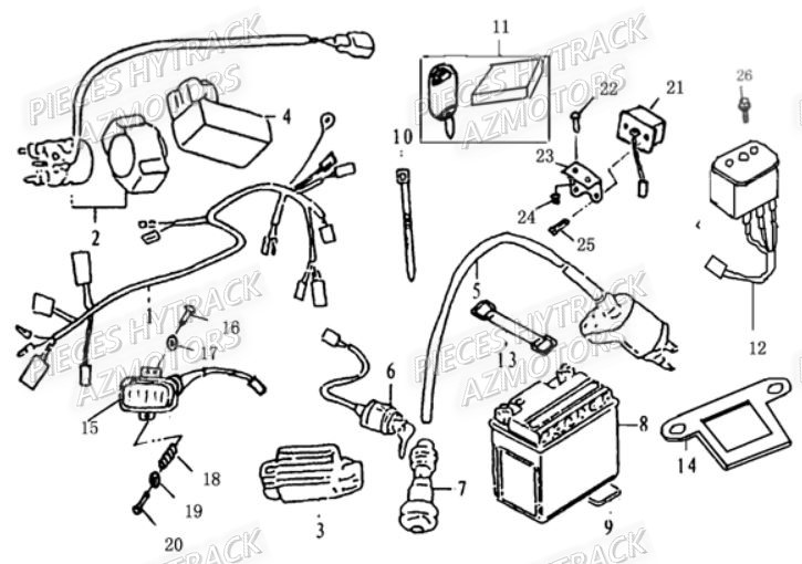 ALIMENTATION_ELECTRIQUE HYTRACK Pieces HY 50 Avant-Juin-2006-piece-en-stock-origine-quad-hytrack-bougie-batterie-courroie-galets-carenage-ampoule-alternateur-alimentation-electrique-cable-de-freins-carburateur-carrosserie-avant-carrosserie-arriere-carter-moteur-droit-chassis-roue-plaquettes-de-frein-colonne-de-direction-culasse-cylindre-piston-embiellage-direction-avant-selle-echappement-filtre-a-air-marche-pied-poignees-suspension-variateur-transmission-kitchaine-enfant