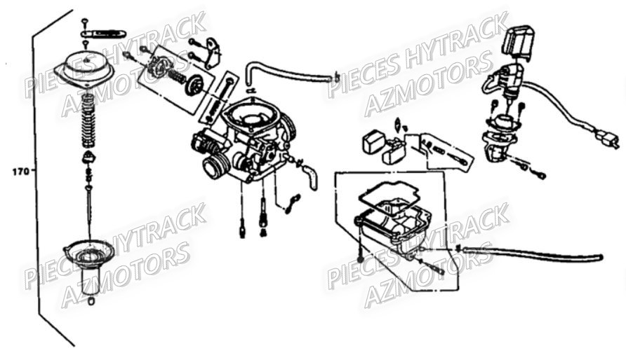 Carburateur HYTRACK Pieces HY_50 Avant Juin 2006 