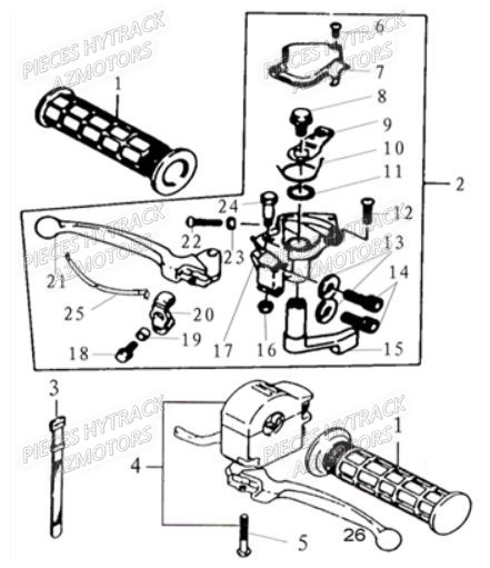 POIGNEES HYTRACK Pieces HY 50 Avant-Juin-2006-piece-en-stock-origine-quad-hytrack-bougie-batterie-courroie-galets-carenage-ampoule-alternateur-alimentation-electrique-cable-de-freins-carburateur-carrosserie-avant-carrosserie-arriere-carter-moteur-droit-chassis-roue-plaquettes-de-frein-colonne-de-direction-culasse-cylindre-piston-embiellage-direction-avant-selle-echappement-filtre-a-air-marche-pied-poignees-suspension-variateur-transmission-kitchaine-enfant