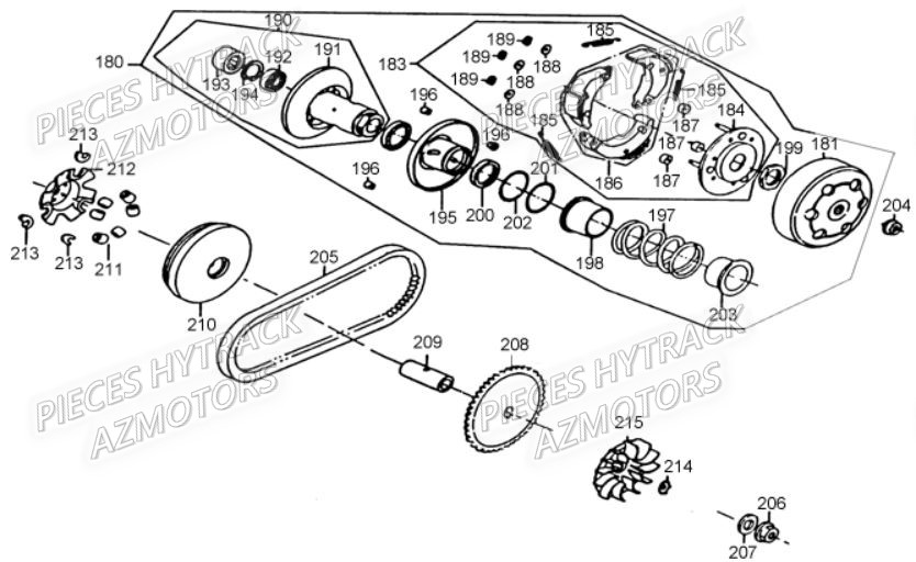 VARIATEUR HYTRACK Pieces HY 50 Avant-Juin-2006-piece-en-stock-origine-quad-hytrack-bougie-batterie-courroie-galets-carenage-ampoule-alternateur-alimentation-electrique-cable-de-freins-carburateur-carrosserie-avant-carrosserie-arriere-carter-moteur-droit-chassis-roue-plaquettes-de-frein-colonne-de-direction-culasse-cylindre-piston-embiellage-direction-avant-selle-echappement-filtre-a-air-marche-pied-poignees-suspension-variateur-transmission-kitchaine-enfant