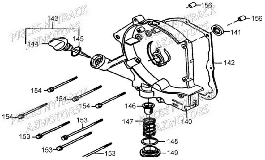 CARTER_MOTEUR_DROIT HYTRACK Pieces Origine quad hytrack HY 50S-SX-Girly