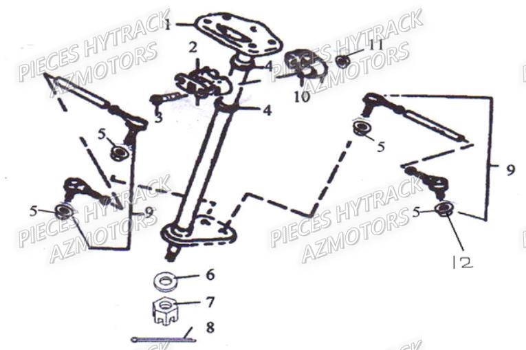 Colonne De Direction HYTRACK Pieces Orgine Quad HY_50-SX-Girly