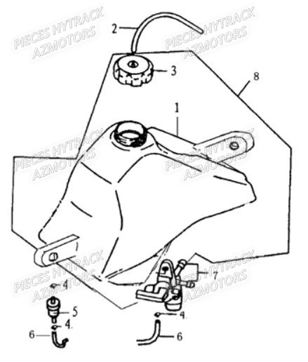 RESERVOIR_CARBURANT HYTRACK Pieces Origine quad hytrack HY 50S-SX-Girly