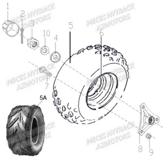 Roues Arriere HYTRACK Pieces Orgine Quad HY_50-SX-Girly