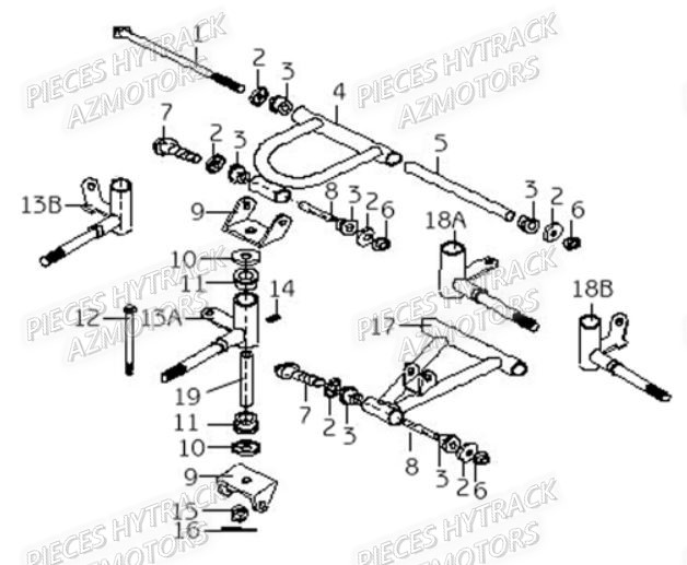 Triangle Avant Modele 2008 HYTRACK Pieces Orgine Quad HY_50-SX-Girly