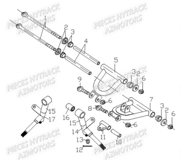 Triangle Avant Modele Av 2007 HYTRACK Pieces Orgine Quad HY_50-SX-Girly