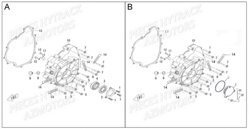 CACHE_CARTER_GAUCHE HYTRACK Pièces Quad HY410S