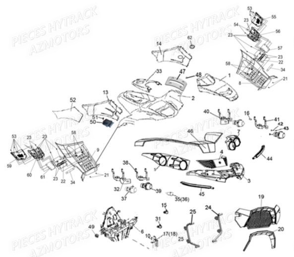 Carrosserie Avant HYTRACK Pièces Quad HY500IS HY510IS