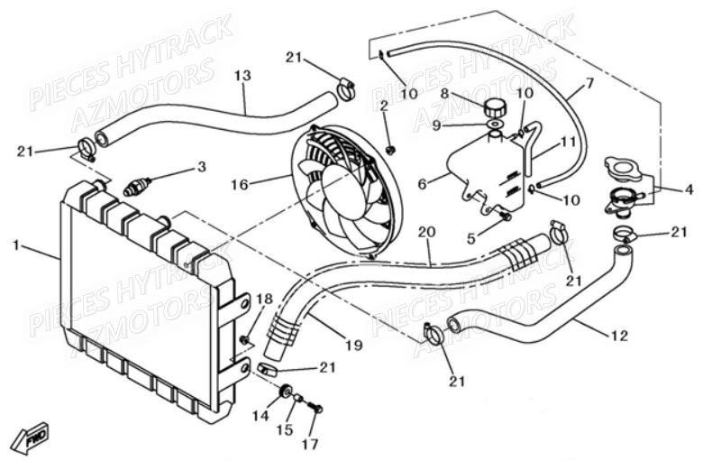 Circuit De Refroidissement HYTRACK Pièces Quad HY500IS HY510IS