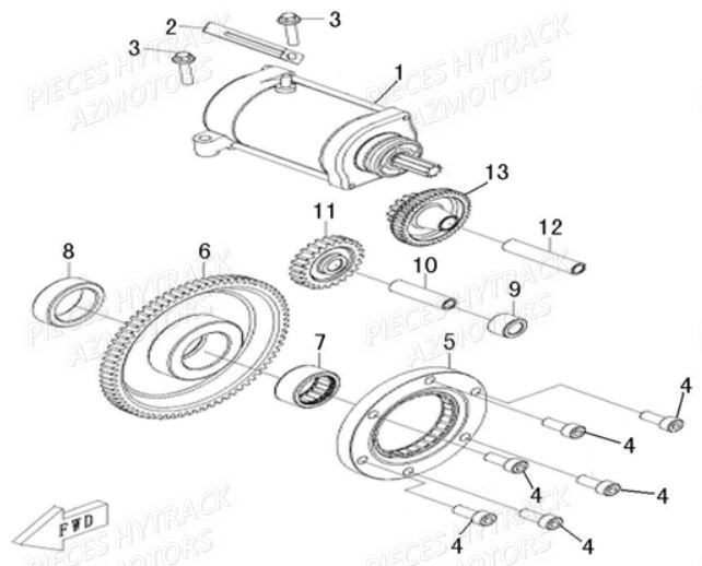 Demarreur HYTRACK Pièces Quad HY500IS HY510IS