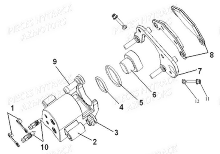 Etrier Gauche HYTRACK Pièces Quad HY500IS HY510IS