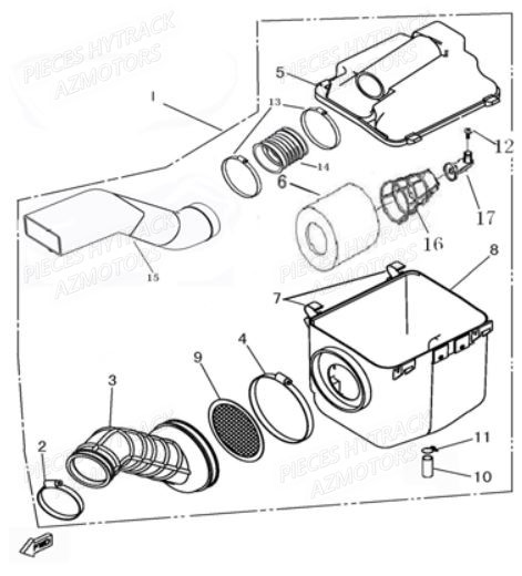 FILTRE_A_AIR HYTRACK Pièces Quad HY410S