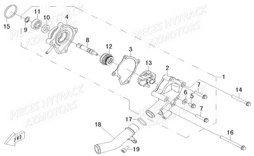 Pompe A Eau HYTRACK Pièces Quad HY500IS HY510IS