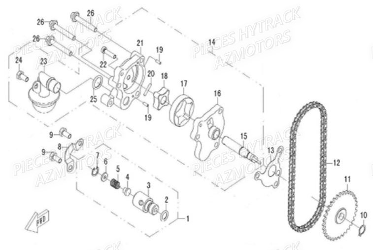 Pompe A Huile HYTRACK Pièces Quad HY500IS HY510IS