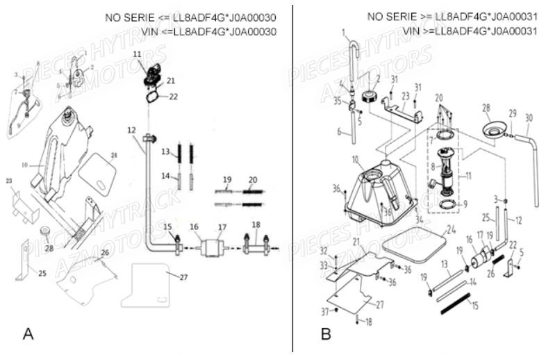 Reservoir HYTRACK Pièces Quad HY500IS HY510IS