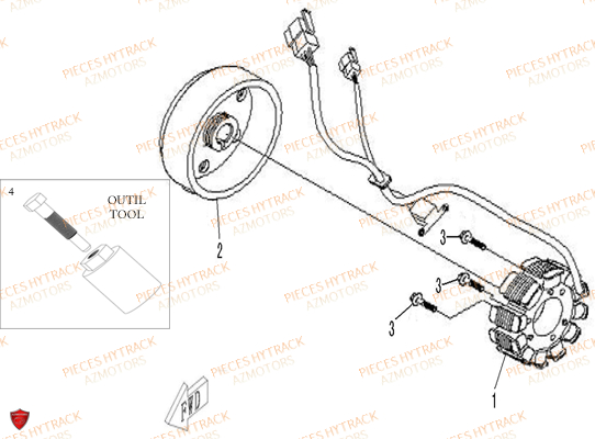 Alternateur AZMOTORS Pieces Quad HY510S Carbu 4x4