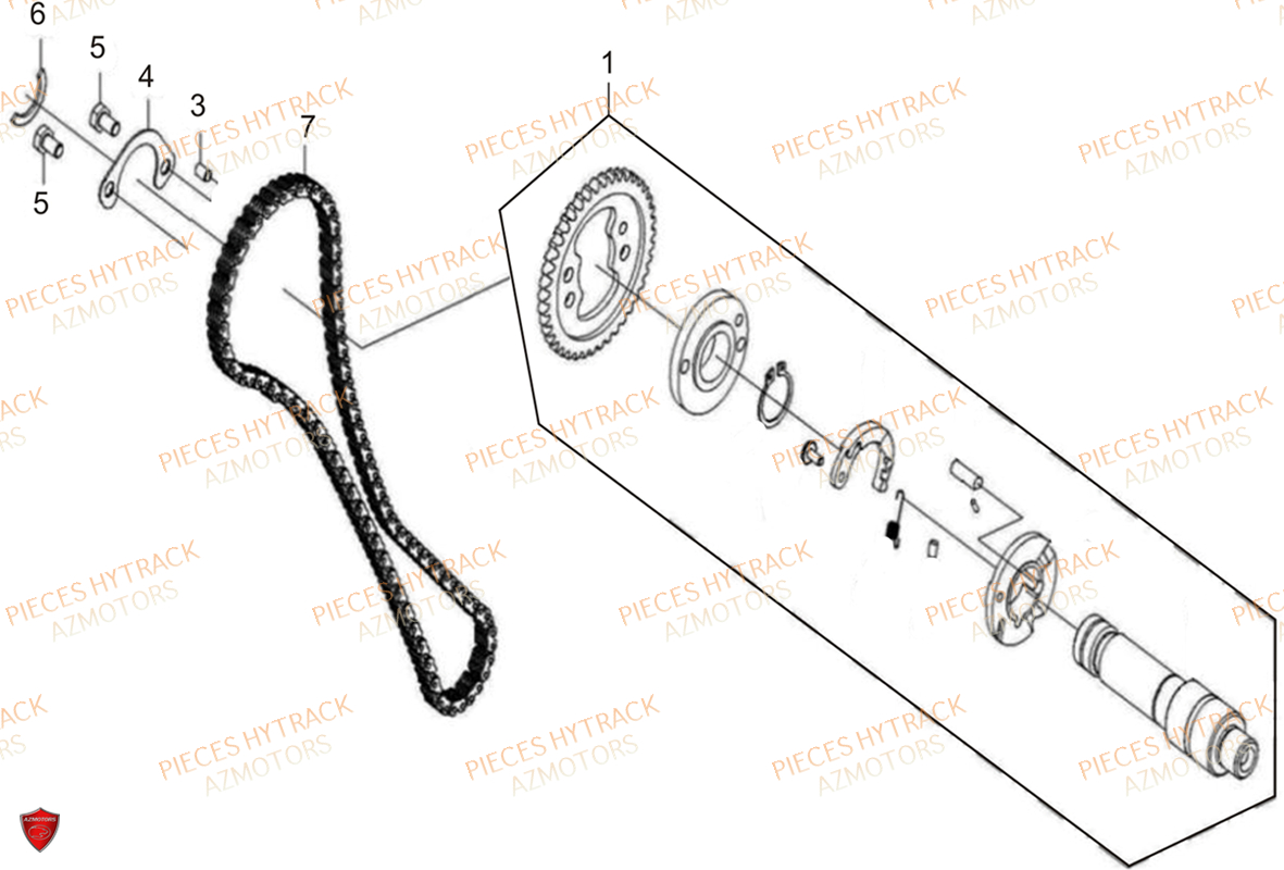 Arbre A Cames AZMOTORS Pieces Quad HY510S Carbu 4x4