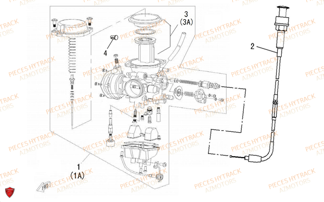 Carburateur AZMOTORS Pieces Quad HY510S Carbu 4x4