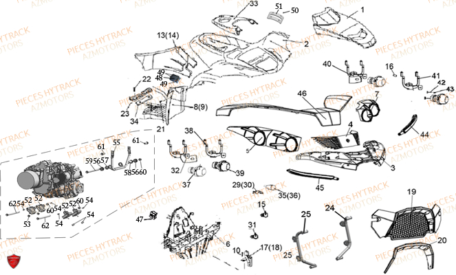 CARROSSERIE AVANT pour HY500S HY510S