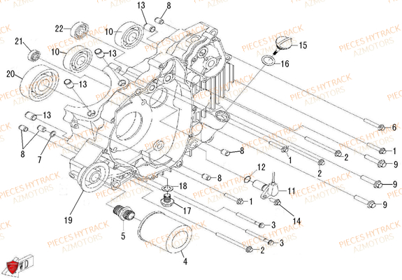 Carter Moteur Gauche AZMOTORS Pieces Quad HY510S Carbu 4x4