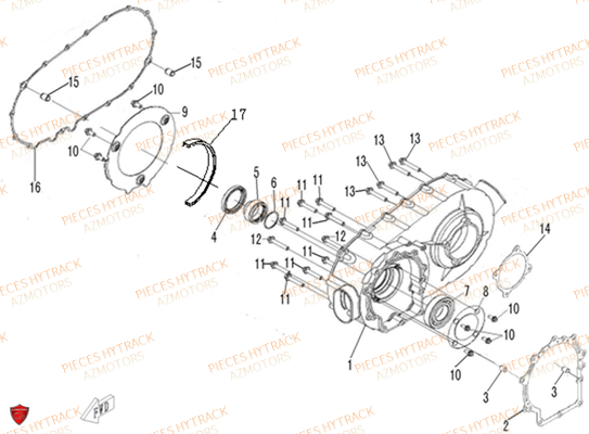 Carter Variateur AZMOTORS Pieces Quad HY510S Carbu 4x4