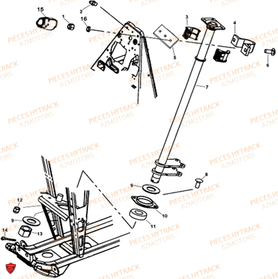 Colonne De Direction AZMOTORS Pieces Quad HY510S Carbu 4x4