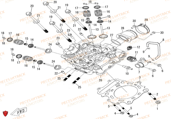 Culasse AZMOTORS Pieces Quad HY510S Carbu 4x4