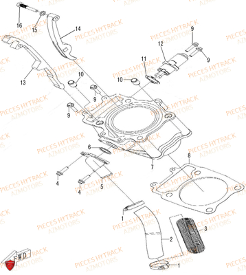 Cylindre AZMOTORS Pieces Quad HY510S Carbu 4x4