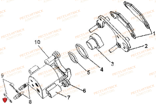 Etrier Droit AZMOTORS Pieces Quad HY510S Carbu 4x4