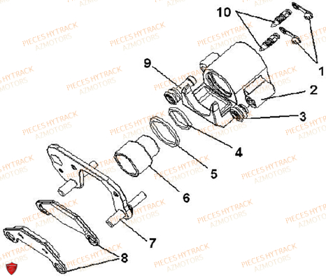 Etrier Gauche AZMOTORS Pieces Quad HY510S Carbu 4x4