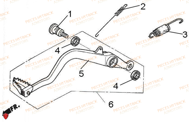 Pedale De Frein AZMOTORS Pieces Quad HY510S Carbu 4x4