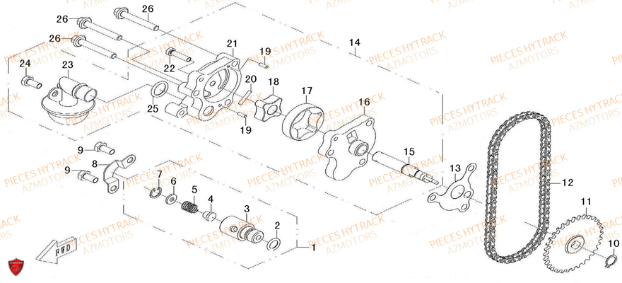 Pompe A Huile AZMOTORS Pieces Quad HY510S Carbu 4x4