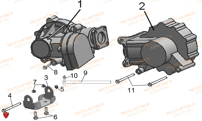 Ponts Avant Et Arriere HYTRACK Pieces Quad HY500S HY510S Carbu 4x4