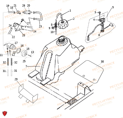 Reservoir AZMOTORS Pieces Quad HY510S Carbu 4x4