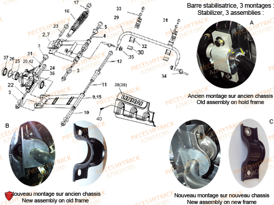 SUSPENSIONS ARRIERE pour HY500S HY510S