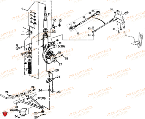 Suspensions Avant HYTRACK Pieces Quad HY500S HY510S Carbu 4x4
