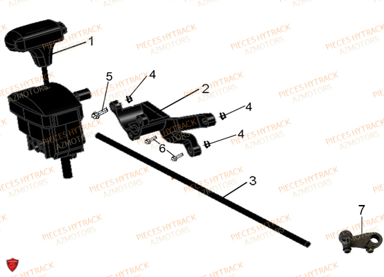 Tringlerie De Vitesses AZMOTORS Pieces Quad HY510S Carbu 4x4