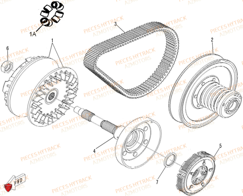 Variateur AZMOTORS Pieces Quad HY510S Carbu 4x4