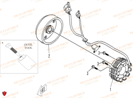 Alternateur HYTRACK Pieces Quad HY500T T3