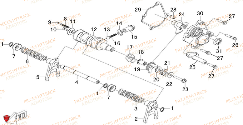 Barillet HYTRACK Pieces Quad HY500T T3