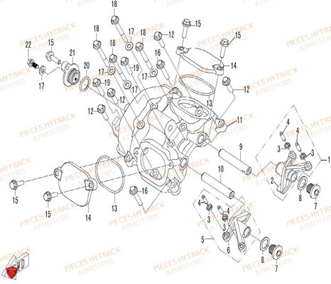 CACHE-CULBUTEURS HYTRACK Pieces HYTRACK HY500T T3